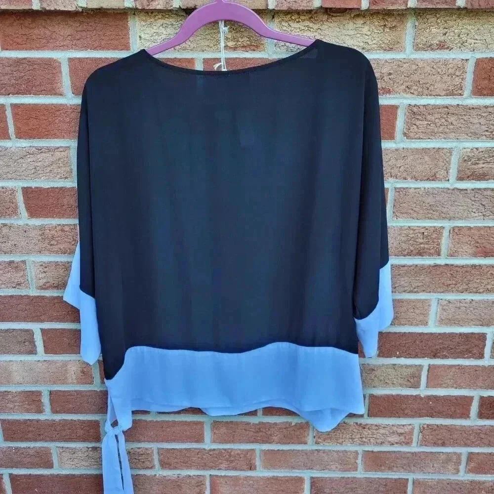 Chico's Blouse Women's Large Black and White Career Wear - Picture 2 of 7